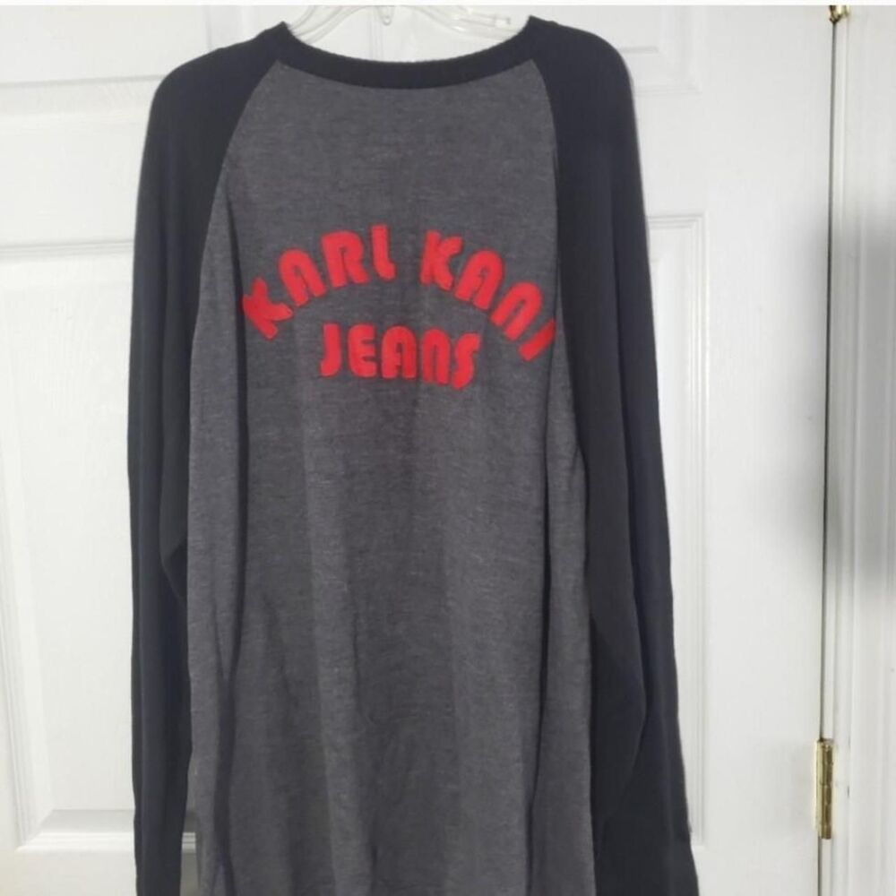 Vintage Karl-kani Men's Grey and Black Shirt XL